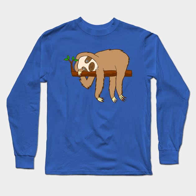 Cute lazy sloth Long Sleeve T-Shirt by UniqueDesignsCo
